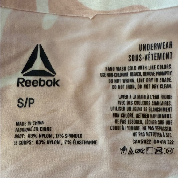 Reebok Bralette Women's Peach and Cream Seamless Stay-Put Bra Size S - Picture 4 of 7